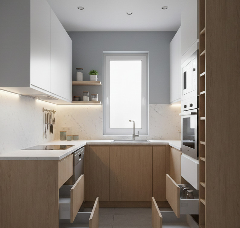 Jak uczynić małą kuchnię w bloku funkcjonalną i atrakcyjną stylistycznie